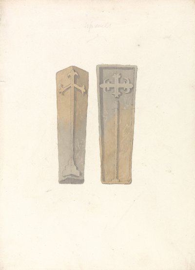 Studies of Two Coffin Lids from Norfolk Churches by John Sell Cotman